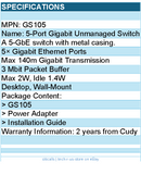Cudy GS105 5-Port Gigabit Unmanaged Switch Retail - Black
