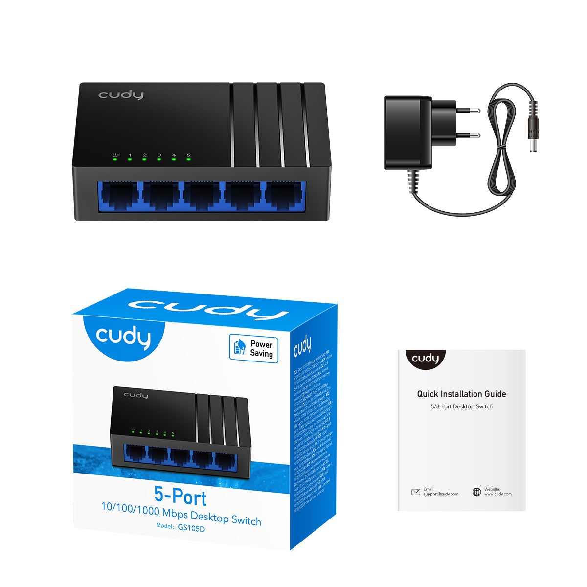 Cudy GS105D 5 Port Gigabit Unmanaged Ethernet Switch - Plug & Play