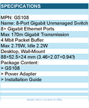 Cudy GS108 8-Port Gigabit Ethernet Ports Unmanaged Switch Retail