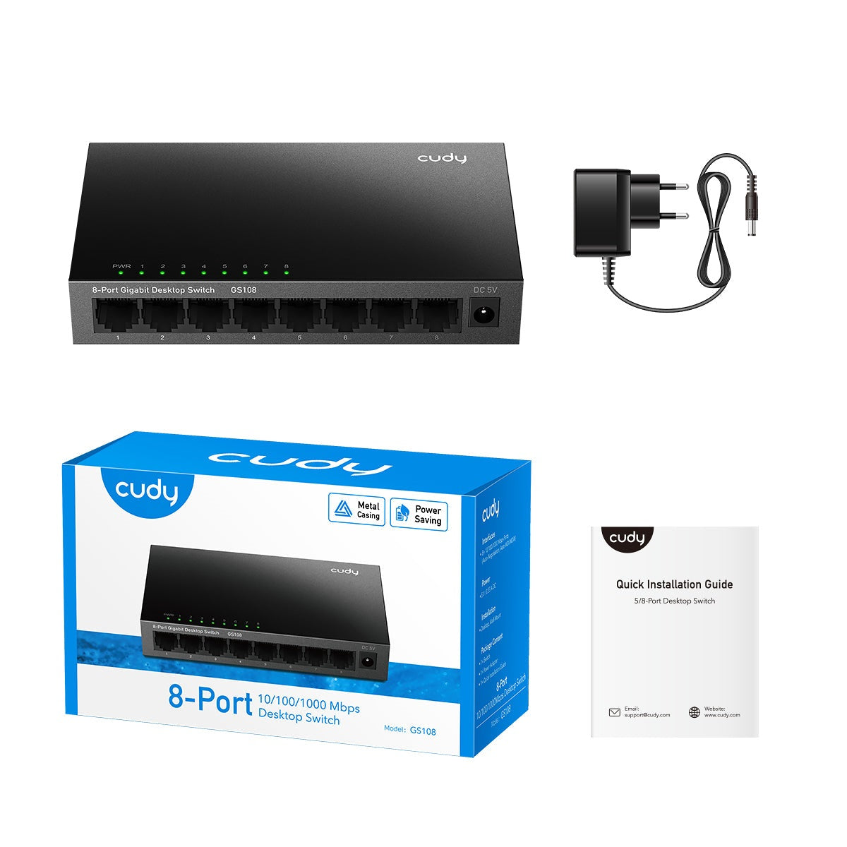 Cudy GS108 8-Port Gigabit Ethernet Ports Unmanaged Switch Retail
