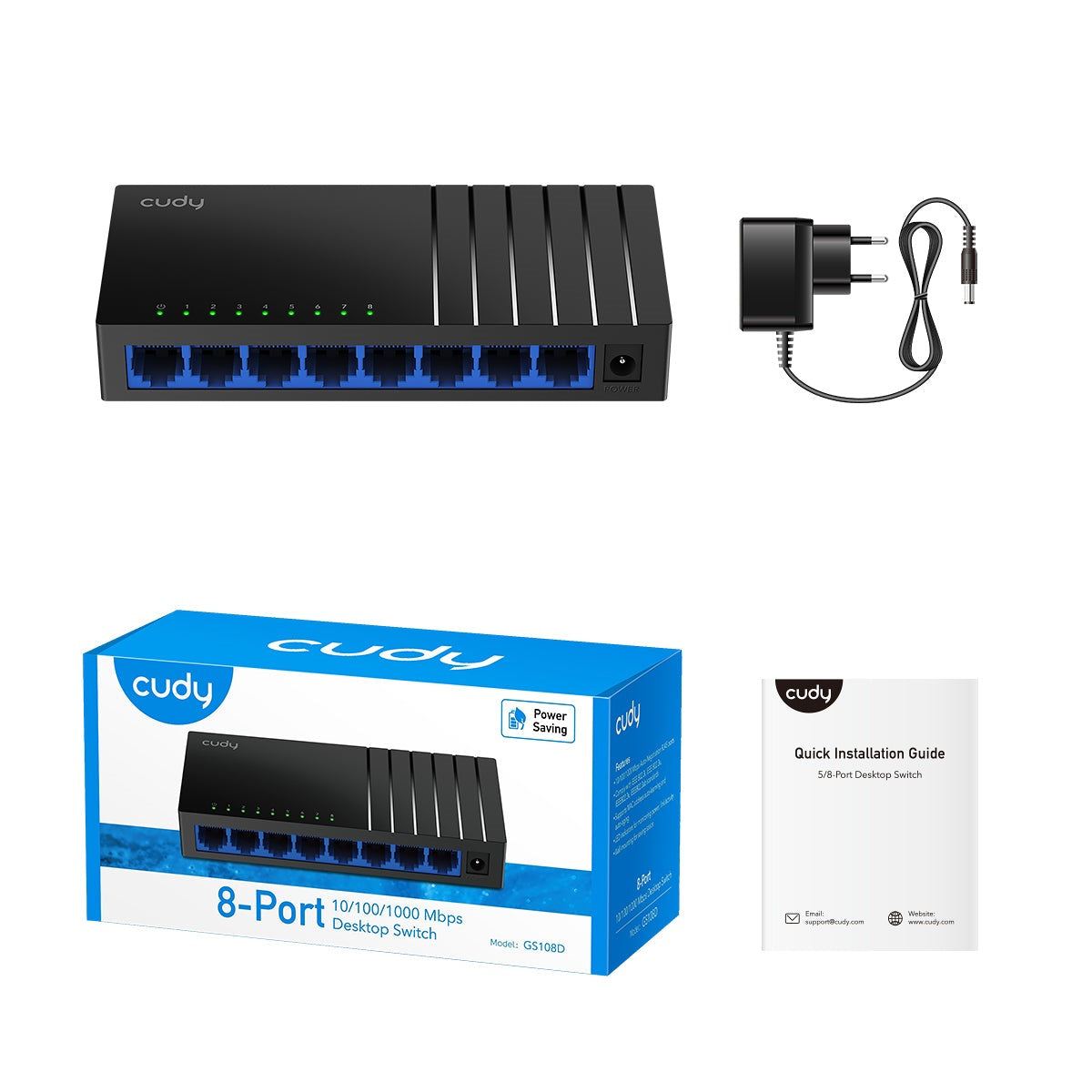 Cudy GS108D 8 Port Gigabit Ethernet Network Unmanaged Switch Retail