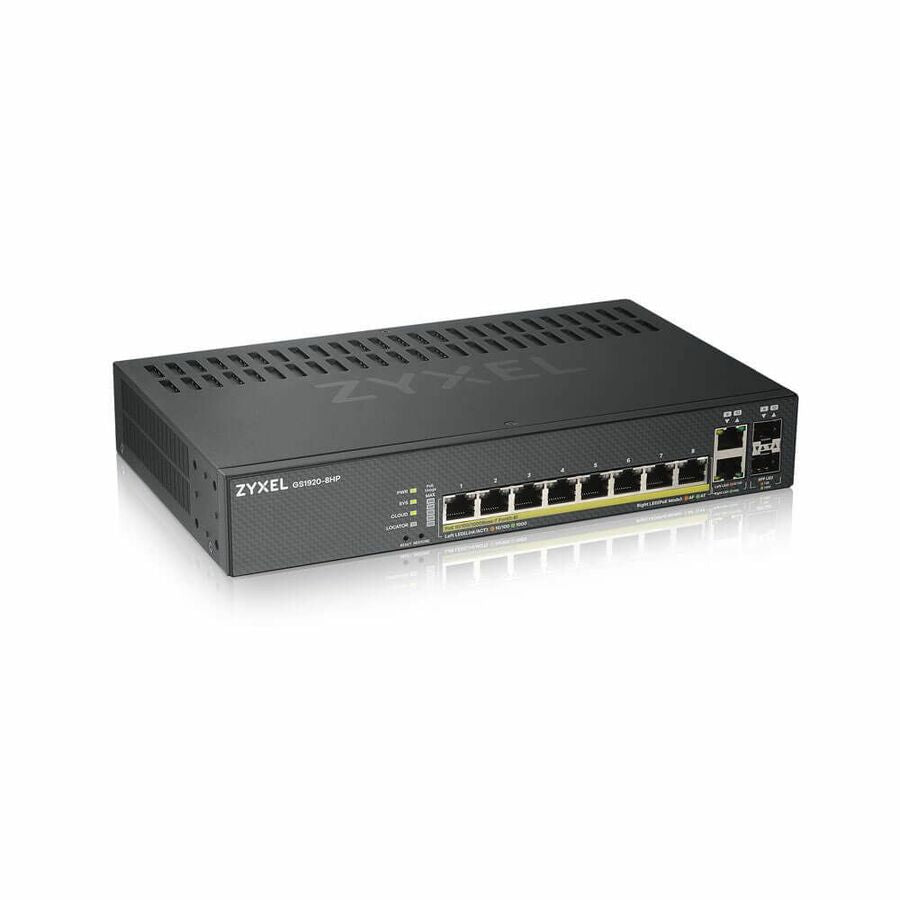 Zyxel GS1920-8HPv2 8-Port Gigabit Smart Nebula Cloud Managed PoE Switch
