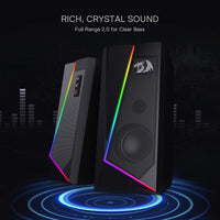 REDRAGON GS520 RGB Desktop Speakers, 2.0 Channel - with 6 Colorful LED Modes