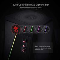 REDRAGON GS520 RGB Desktop Speakers, 2.0 Channel - with 6 Colorful LED Modes