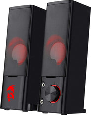 REDRAGON GS550 PC Gaming Speakers, 2.0 Channel - Quality Bass & Decent Red Backl