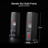 REDRAGON GS550 PC Gaming Speakers, 2.0 Channel - Quality Bass & Decent Red Backl