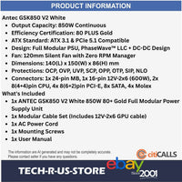 ANTEC GSK850 V2 White 850W 80+ Gold Full Modular ATX 3.1 PCIe 5.1 PSU