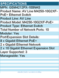 Netgear GSM4212PX-100NAS AV Line M4250-10G2XF-PoE+ Ethernet Switch