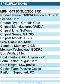 ASUS GT730-SL-2GD5-BRK NVIDIA GeForce GT 730 Graphic Card - 2 GB GDDR5