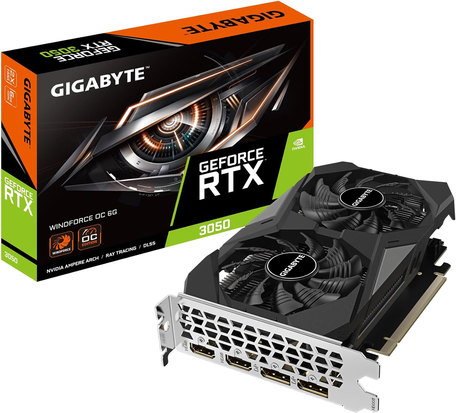 Gigabyte GV-N3050WF2OC-6GD GeForce RTX 3050 WINDFORCE OC 6G - Graphics card