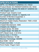 GIGABYTE GV-R9060XTGAMING OC-16GD AMD Radeon RX 9060 XT Graphic Card