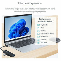 StarTech H5A4A-USB-HUB 4-Port USB-A Hub, 5Gbps, Bus Powered - Black