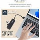 StarTech H5A4A-USB-HUB 4-Port USB-A Hub, 5Gbps, Bus Powered - Black