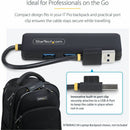 StarTech H5A4A-USB-HUB 4-Port USB-A Hub, 5Gbps, Bus Powered - Black