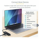 StarTech H5C4A-USB-HUB 4-Port USB-C Hub, 5Gbps, USB-C to 4x USB-A, Bus Powered