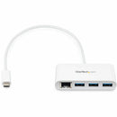 StarTech HB30C3A1GEA 3 Port USB C Hub with Gigabit Ethernet - USB-C to 3x USB-A