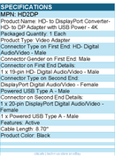 StarTech HD2DP Video to DisplayPort Adapter - 4K 30Hz - Black