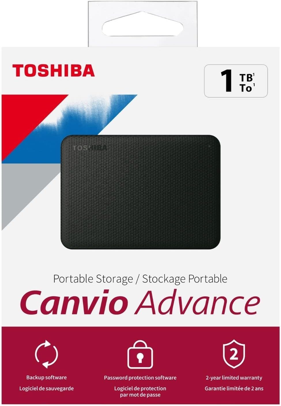 Toshiba HDTCA10XK3AA Canvio Advance - Hard drive - 1 TB - external - 2.5" -Black