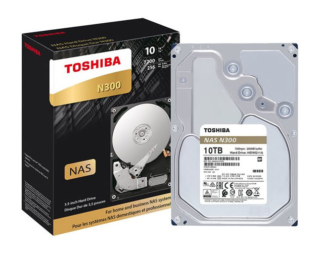 Toshiba HDWG11AXZSTA N300 NAS - Hard drive - 10 TB -internal - 3.5" -SATA 6Gb/s