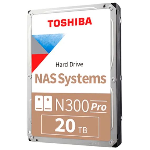 Toshiba HDWG62AUZSVB Hard Drive - 20TB 7200RPM SATA 6Gbps 3.5 N300 PRO NAS Bare