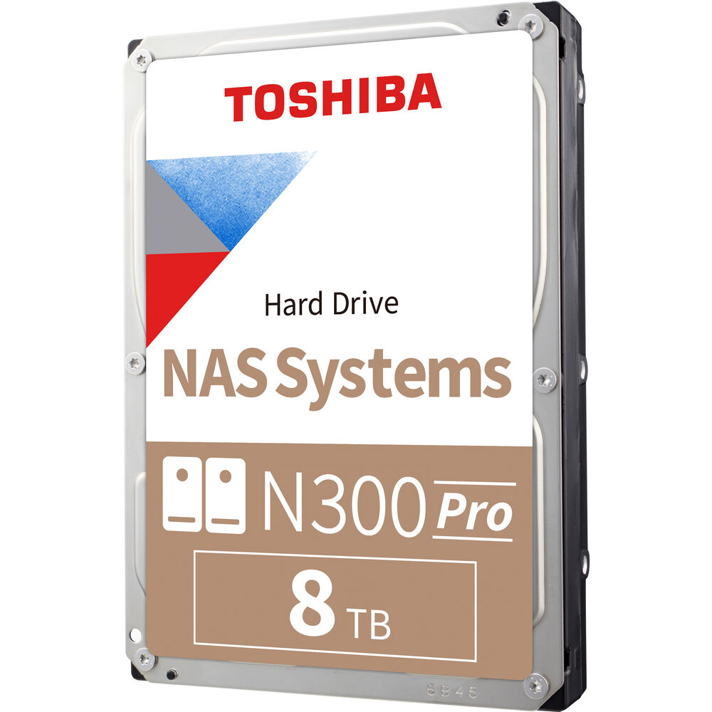 Toshiba HDWG780UZSVB Hard Drive - 8TB 7200RPM SATA 6Gbps 3.5 N300 Pro NAS