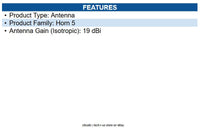 Ubiquiti Networks HORN-5-30 5 GHz Beamwidth Horn Antenna 5.15 GHz to 5.85 GHz