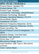 Cisco HS-WL-730-BUNA-C Headset 730 - Stereo - USB Type A, Mini-phone (3.5mm)