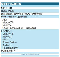 Montech HS01W ATX Mid Tower PC Gaming Case High Airflow Mesh Front Panel White