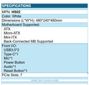 Montech HS02W ATX Mid Tower Pc Gaming Case High Airflow Temp Glass Front White