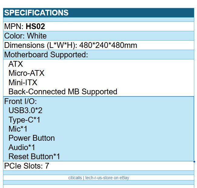 Montech HS02W ATX Mid Tower Pc Gaming Case High Airflow Temp Glass Front White