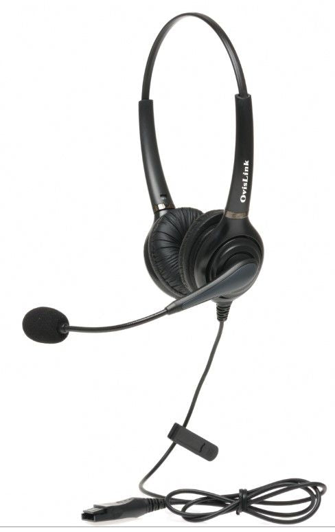 Ovis HS84-YEL Dual Ear Headset w QuickDisconnect Cable for Avaya Cisco Panasonic
