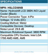 Lian-Li HSLCD36NB Hydroshift LCD 360 AIO Liquid Cooler (Black)