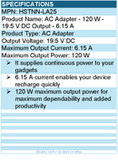 HPI HSTNN-LA25 AC Adapter - 120 W - 19.5 V DC Output - 6.15 A