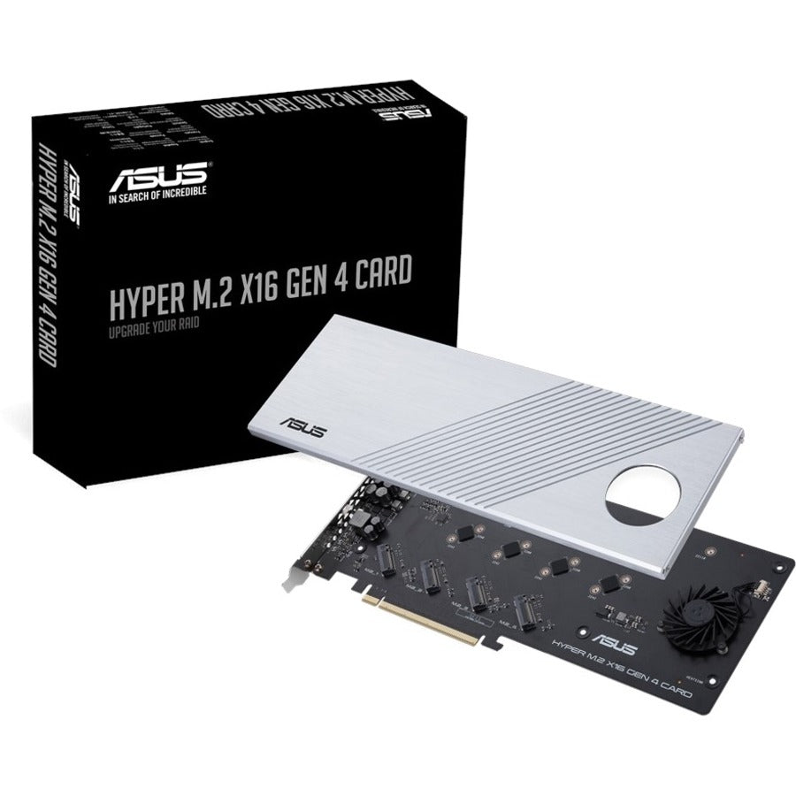 ASUS HYPER M.2 X16 GEN 4 CARD PCIe 4.0 X4 Expansion Card Supports 4 NVMe M.2