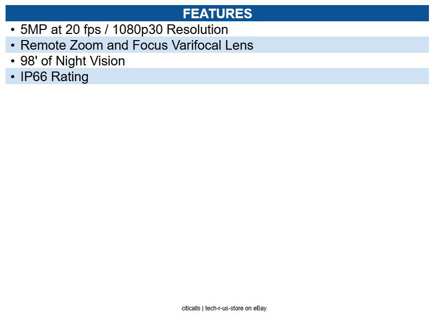 Pelco IBV529-1ER Sarix Value Series 5mp Environmental IR Network Bullet Camera