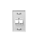 ICC ICC-IC107DA2WH FACEPLATE- ANGLED- 1-GANG- 2-PORT- WHITE
