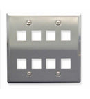 ICC ICC-IC107DF8SS FACEPLATE- STAINLESS STEEL-2-GANG-8-PORT