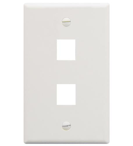 ICC ICC-IC107F02WH FACEPLATE- FLAT- 1-GANG- 2-PORT- WHITE