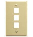 ICC ICC-IC107F03IV FACEPLATE- FLAT- 1-GANG- 3-PORT- IVORY