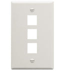 ICC ICC-IC107F03WH FACEPLATE- FLAT- 1-GANG- 3-PORT- WHITE