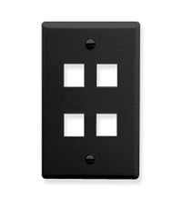ICC ICC-IC107F04BK FACEPLATE- FLAT- 1-GANG- 4-PORT- BLACK