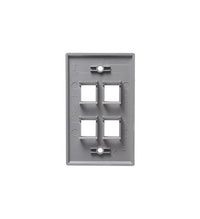 ICC ICC-IC107F04GY FACEPLATE- FLAT- 1-GANG- 4-PORT- GRAY