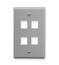 ICC ICC-IC107F04GY FACEPLATE- FLAT- 1-GANG- 4-PORT- GRAY