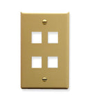 ICC ICC-IC107F04IV FACEPLATE- FLAT- 1-GANG- 4-PORT- IVORY