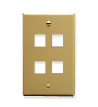 ICC ICC-IC107F04IV FACEPLATE- FLAT- 1-GANG- 4-PORT- IVORY
