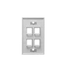 ICC ICC-IC107F04WH FACEPLATE- FLAT- 1-GANG- 4-PORT- WHITE