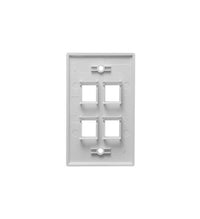 ICC ICC-IC107F04WH FACEPLATE- FLAT- 1-GANG- 4-PORT- WHITE