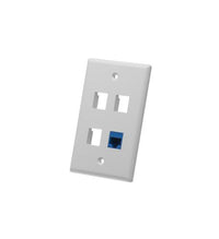 ICC ICC-IC107F04WH FACEPLATE- FLAT- 1-GANG- 4-PORT- WHITE