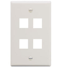 ICC ICC-IC107F04WH FACEPLATE- FLAT- 1-GANG- 4-PORT- WHITE