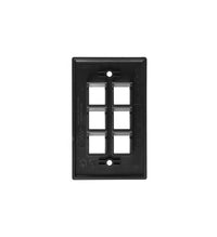 ICC ICC-IC107F06BK FACEPLATE- FLAT- 1-GANG- 6-PORT- BLACK